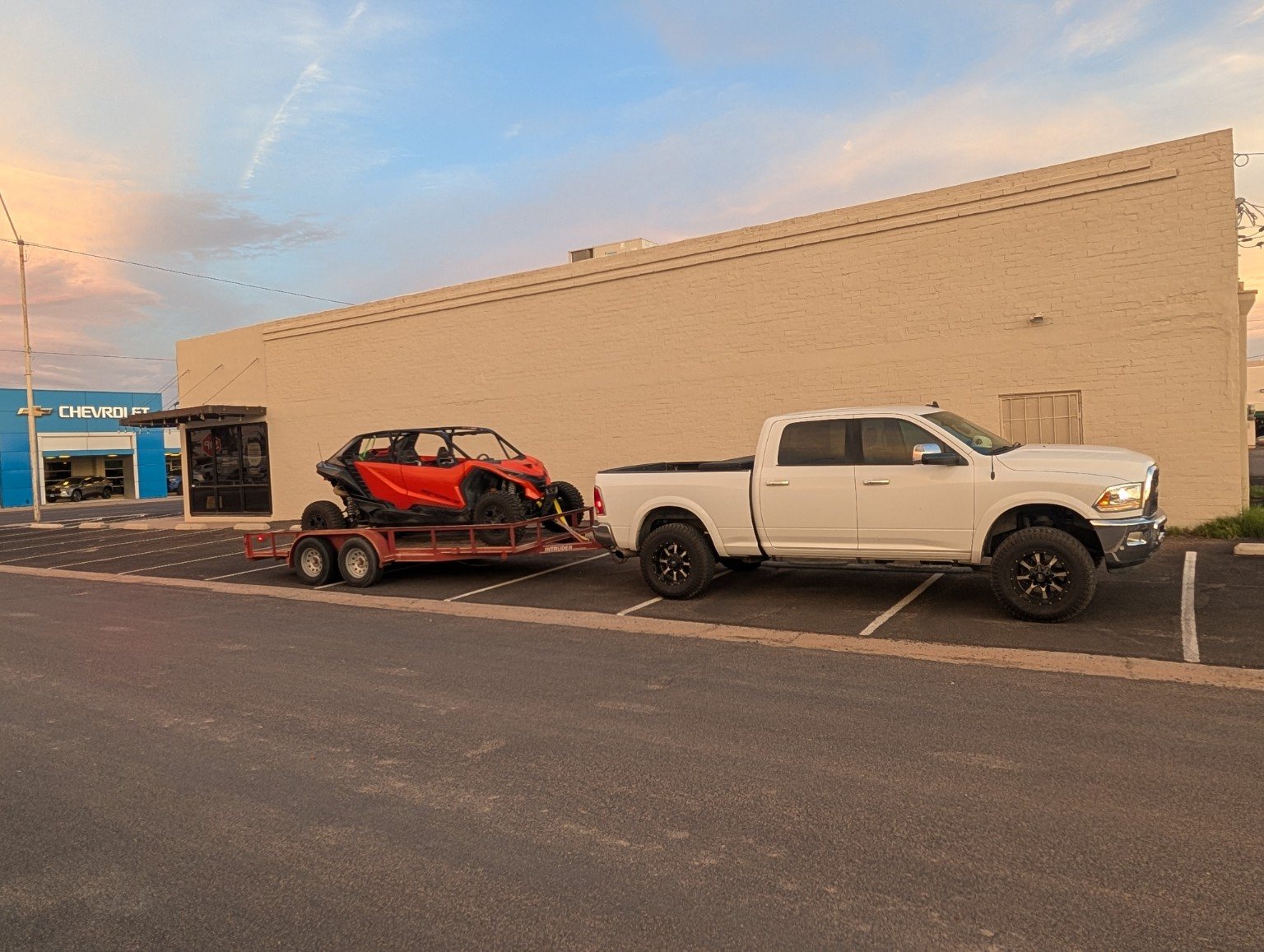 CFMOTO Z10-4 secured on a trailer